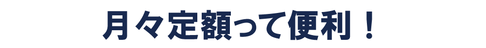 月々定額って便利